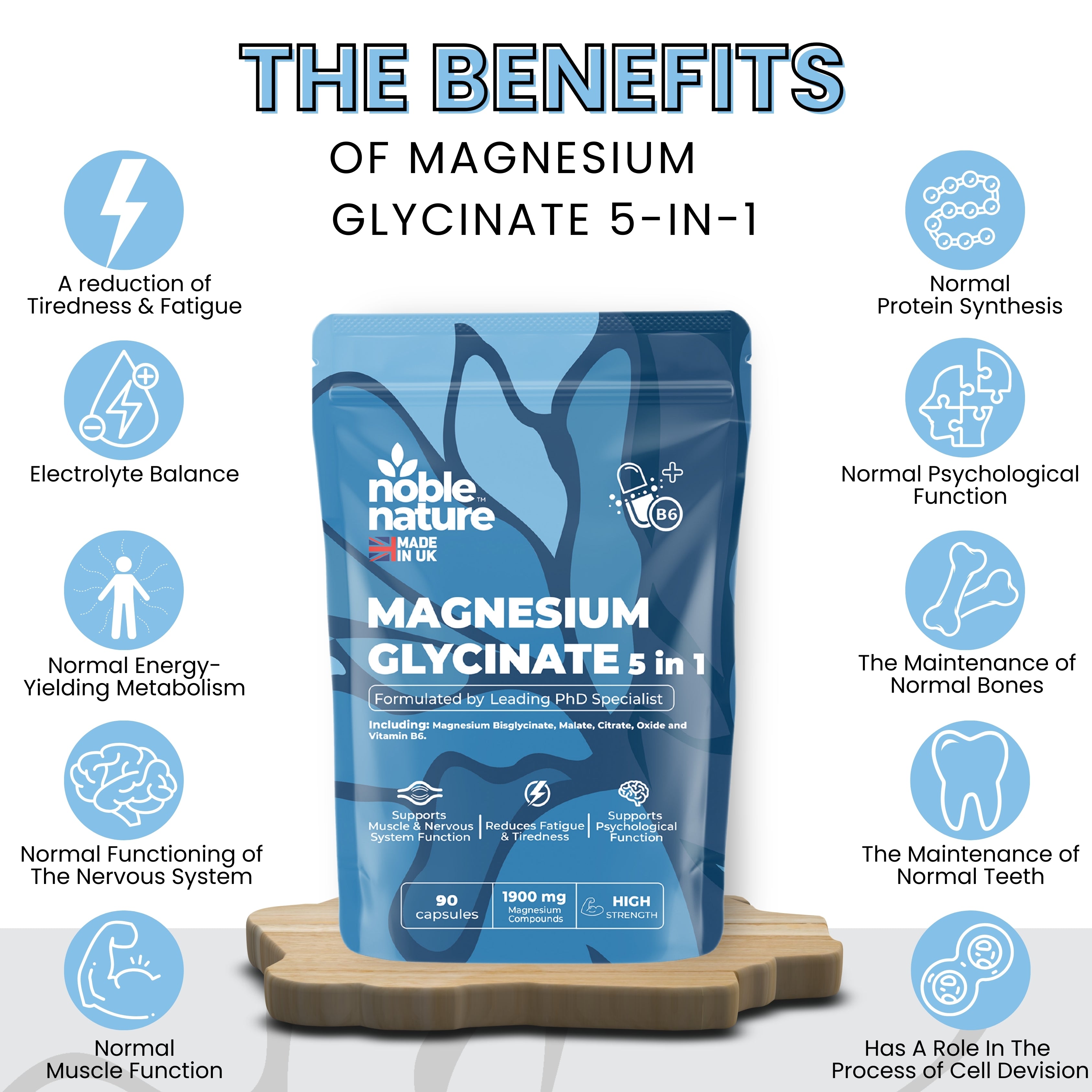 Magnesium Glycinate 5 in 1 high strength Capsules