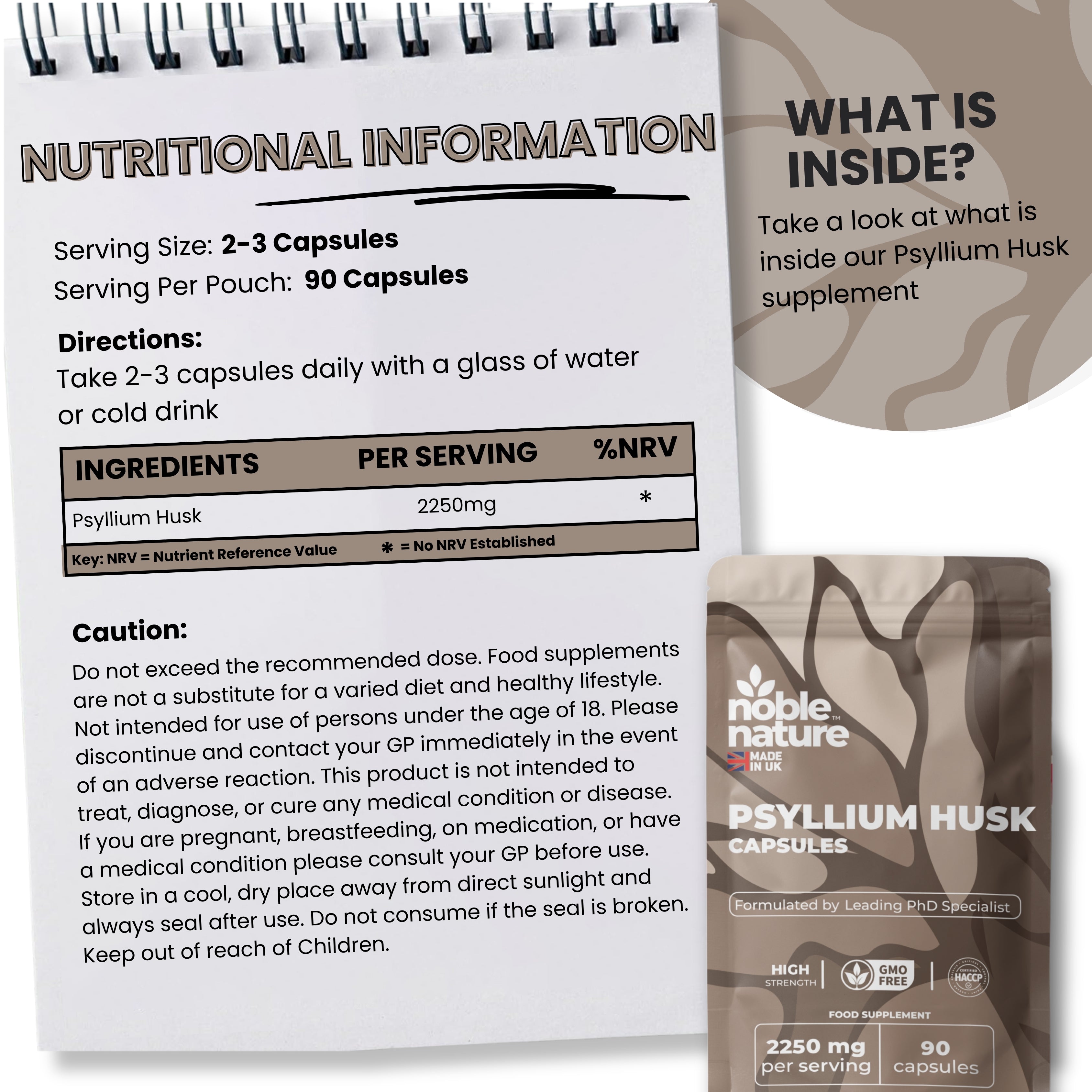 Psyllium Husk Capsules- 1500mg